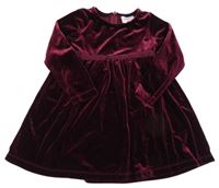 Vínové sametové šaty s krajkou Topolino