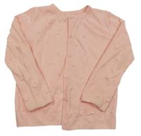 Růžový puntíkatý propínací svetr Primark