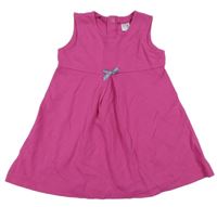 Fuchsiové teplákové šaty s mašlí