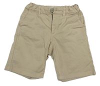 Béžové plátěné chino kraťasy Zara