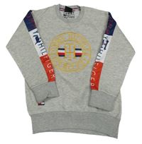 Šedá melírovaná mikina s výšivkou Tommy Hilfiger