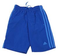 Modré šusťákové kraťasy s logem Adidas