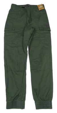 Nové - Khaki plátěné cargo cuff kalhoty Dunnes