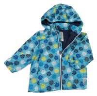 Azurová šusťáková podzimní bunda s brouky a kapucí Name it