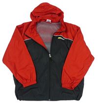 Červeno-černá šusťáková sportovní funkční bunda s kapucí Reebok