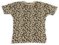 Béžovo-černo-hnědé tričko s leopardím vzorem zn. M&S