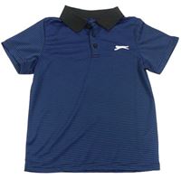 Černo-modré pruhované polo sportovní tričko s logem Slazenger