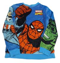Modré plyšové pyžamové triko s Marvel 
