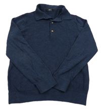 Tmavomodrý lehký svetr s límečkem Next