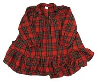 Červeno-zelené kostkované šaty s límečkem Next