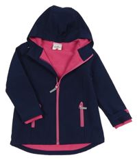 Tmavomodro-růžová softshellová bunda s kapucí Topolino