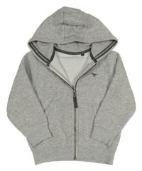 Šedá melírovaná propínací mikina s kapucí Next