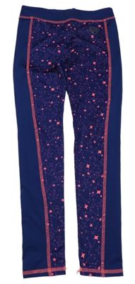 Tmavomodro-růžové sportovní legíny s hvězdičkami 