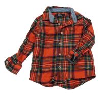 Červeno-zelená kostkovaná flanelová košile Next