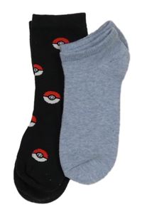 Nové - 2x ponožky - černé s pokémony + modré kotníkové 