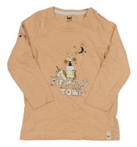 Meruňkové triko s nápisem 