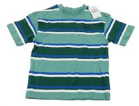 Nové - Zeleno-modro-bílé pruhované tričko Next