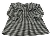 Černo-bílé kostičkované úpletové šaty Zara