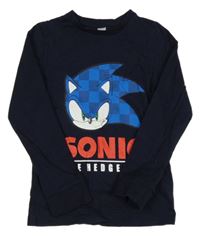 Tmavomodré pyžamové triko se Sonicem 