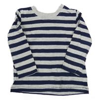 Šedo-tmavomodré pruhované triko George