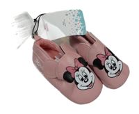 Nové - růžové koženkové capáčky s Minnie vel. 18/19