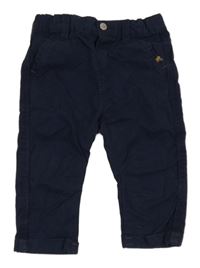 Tmavomodré plátěné chino kalhoty obaibi