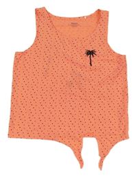 Oranžový puntíkatý crop top s palmou Yigga