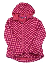 Vínovo-tmavorůžová vzorovaná softshellová bunda s kapucí Pepperts