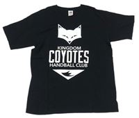 Černé tričko s kojotem a nápisem Fruit of the Loom