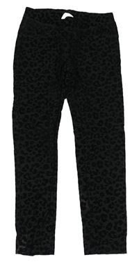 Černé tregíny s leopardím vzorem H&M