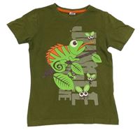Khaki tričko s chameleonem Kiki&Koko