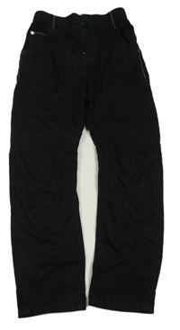 Černé plátěné kalhoty Next