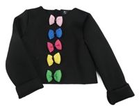 Černá crop mikina s barevnými mašlemi 