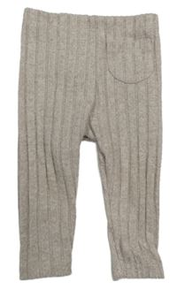 Béžové melírované žebrované úpletové legíny s kapsou Primark