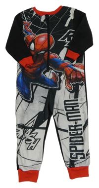 Černo-šedý fleecový overal se Spidermanem Marvel