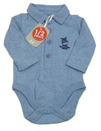 Nové - Modré body s žirafkou a límečkem Tu