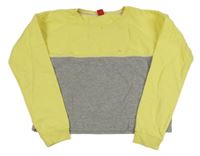 Žluto-šedá crop mikina S. Oliver