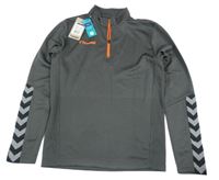 Nové - Antracitová sportovní mikina s logem Hummel 