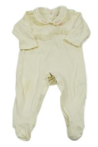 Smetanový overal s volánky a límečkem 