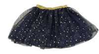 Tmavomodro-zlatá puntíkatá tylová sukně Kiki&Koko