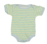 Bílo-zeleno-modro-barevné pruhované body 