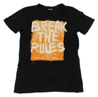 Černo-oranžové tričko s nápisem Chapter young