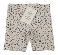 Nové - Béžovo-šedé elastické kraťasy s leopardím vzorem H&M