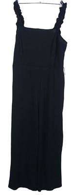 Dámský černý vzorovaný culottes kalhotový overal George 