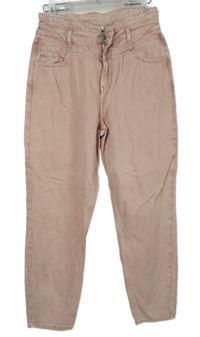 Dámské světlerůžové mom rifle River Island 