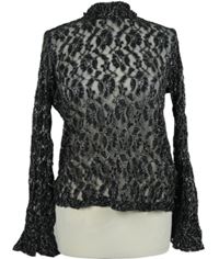 Dámské černo-stříbrné krajkové triko Vila 