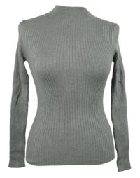 Dámský šedý žebrovaný svetr se stojáčkem Primark