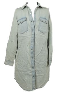 Nové - Dámská světlemodrá riflová halenková tunika H&M