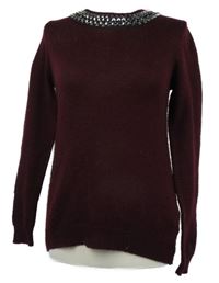 Dámský vínový svetr s cvočky S. Oliver 