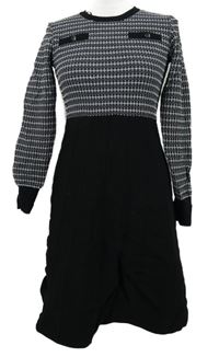 Dámské černo-bílé vzorované pletené midi šaty Friends like these 